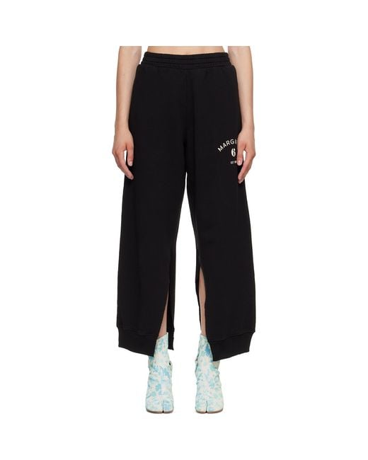 MM6 by Maison Margiela Black Split Hem Lounge Pants