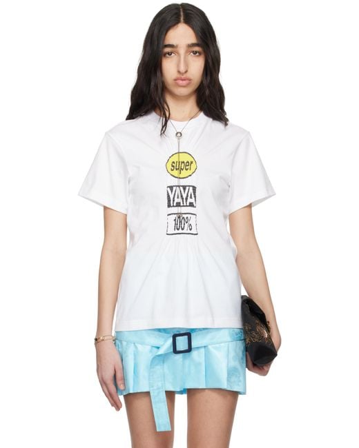 【関税込み】Super YAYA オフホワイト Nellie Twist Tシャツ Off-White Nellie Twist T-shirt by SUPER YAYA on Sale