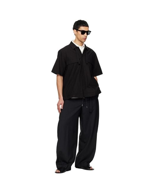 Sacai Black Cotton Typewriter Shirt for men