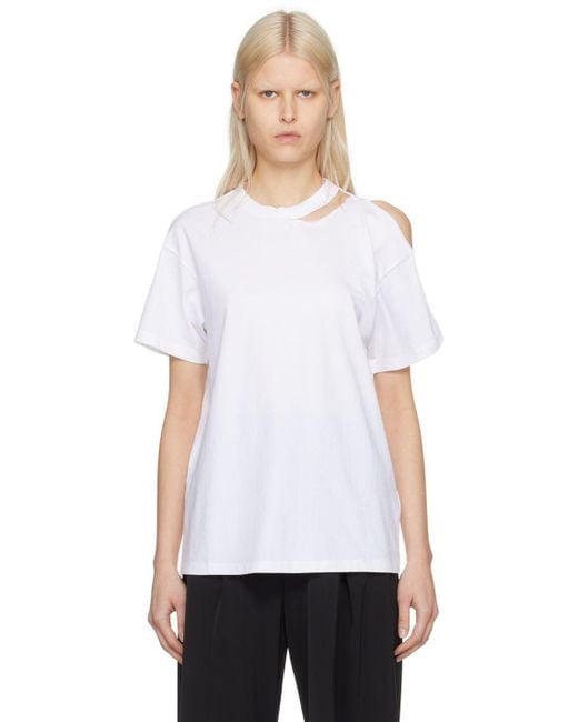 MM6 by Maison Martin Margiela White Safety Pin T-shirt | Lyst