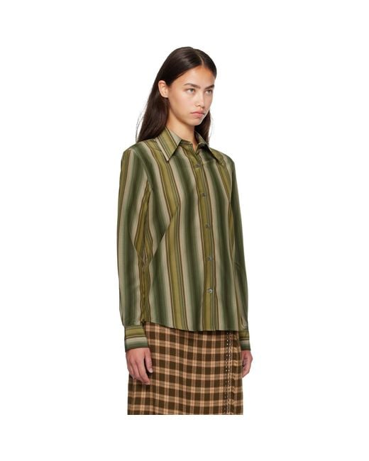 Marni Green Cotton Silk Shirt