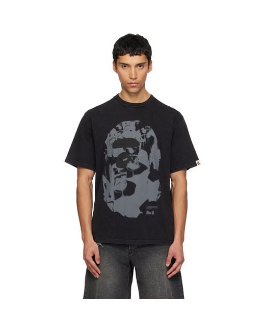 A Bathing Ape Black Ape Head Heavy Washed T-Shirt for men