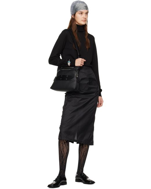 Maison Margiela Black Vented Midi Skirt