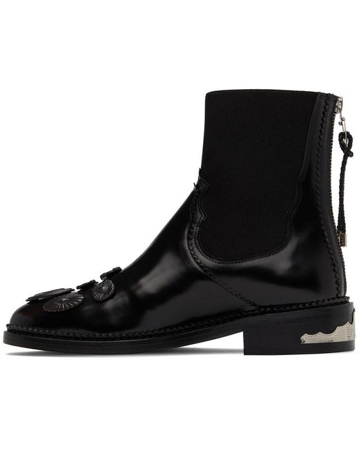 Toga Ssense Exclusive Black Embellished Chelsea Boots