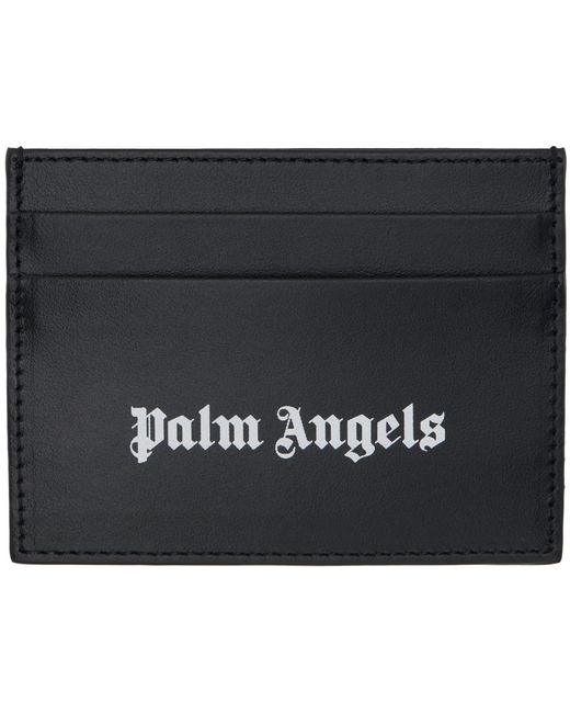 Palm Angels Black Logo Card Holder for men