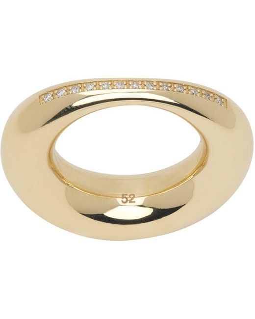 Lauren Rubinski Gold White Diamond Ring in Metallic | Lyst