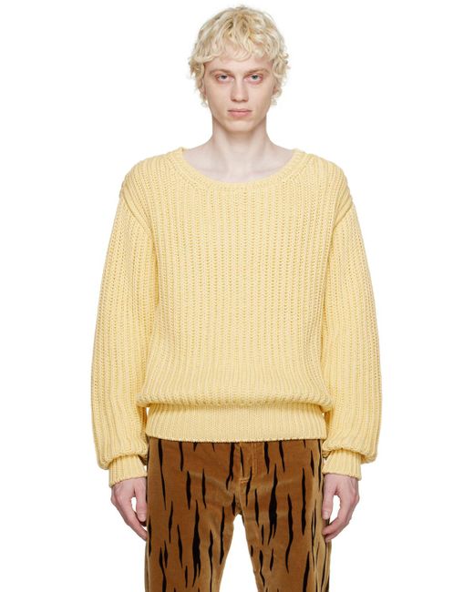 Bally Natural Yellow Crewneck Sweater for men