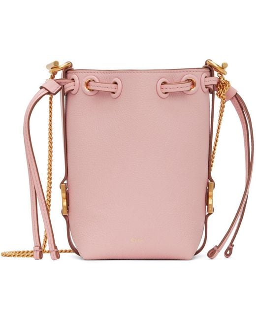 Chloé Pink Micro Marcie Bucket Bag