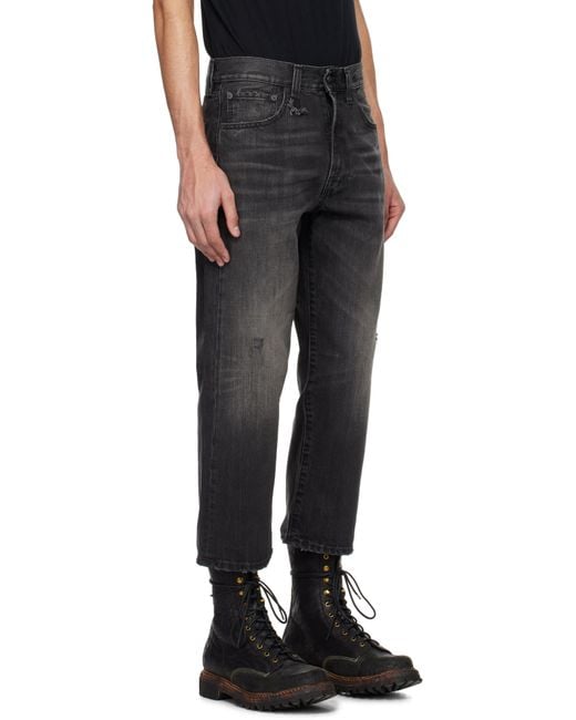 メンズ R13 ブラック Worn Wash X-Boyfriend ジーンズ Black