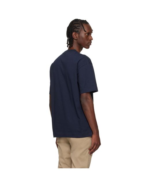 Boss Blue Emed-Logo T-Shirt for men