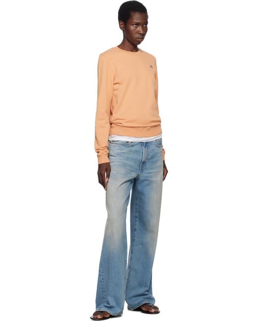 Maison Kitsuné オレンジ フォックスヘッド パッチ レギュラー スウェットシャツ Blue