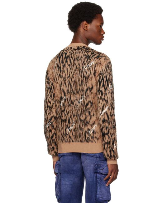 Amiri Cheetah Sweater in Brown for Men | Lyst