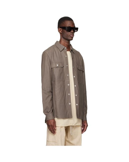 Rick Owens Multicolor Temple Feather Nappa Leather Outer Shirt for men