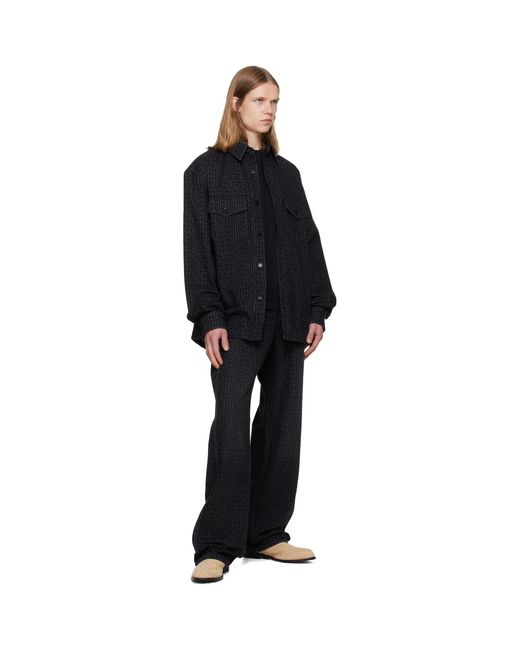 Balmain Black Monogram Loose Jeans for men