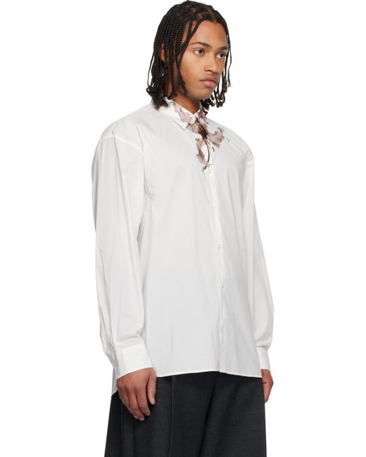 Dries Van Noten White Loose Cotton Shirt for men