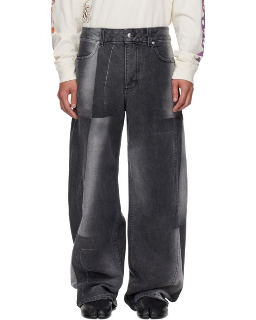 Eckhaus Latta Black Bend Jeans for men