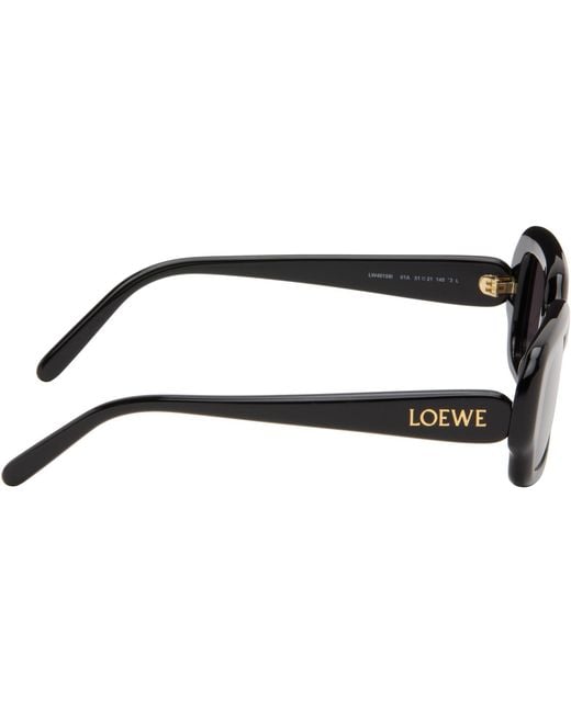 Loewe Black Rectangular Slim Sunglasses for men