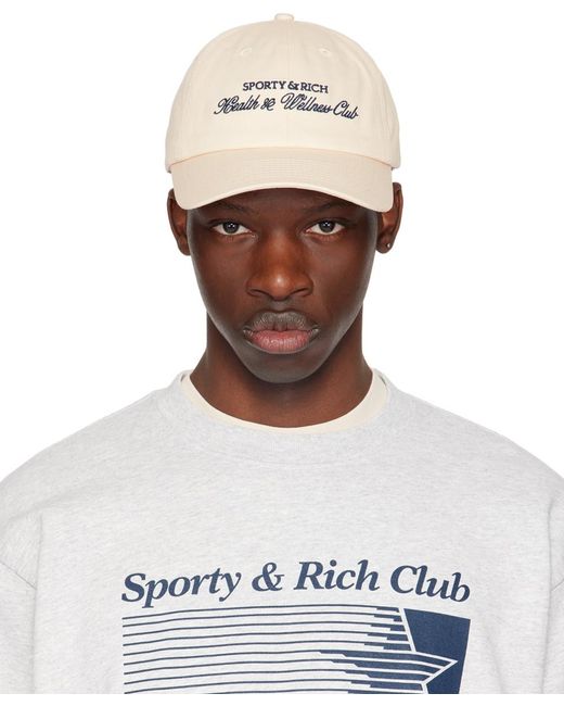 Sporty & Rich White Off- 'H&W Club' Cap for men