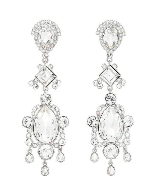 Balmain Metallic Brasscrystal Pendant Earrings