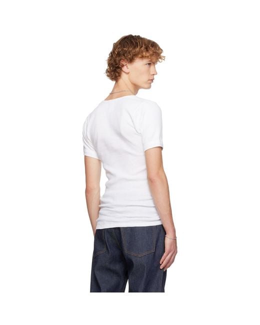 SECONDA White Logo T-Shirt for men