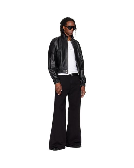 Lu'u Dan Black Blouson Leather Jacket for men