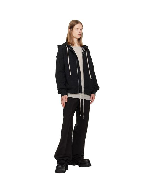 Rick Owens Black Tower Dietrich Drawstring Trousers for men