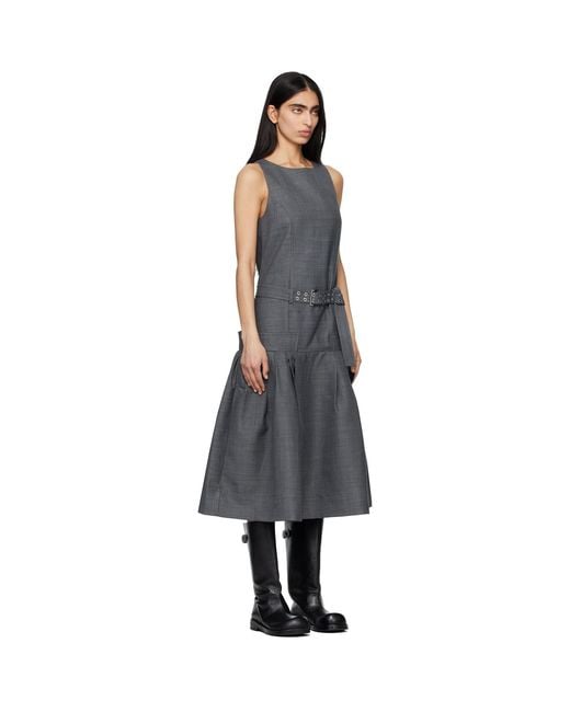 Ganni Black Wool Midi Dress