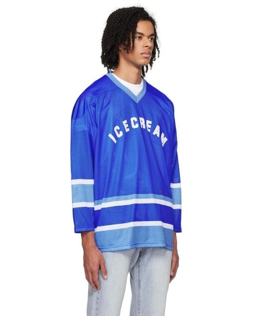 メンズ ICECREAM ブルー Hockey Tシャツ Blue