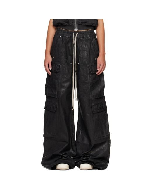 Rick Owens Black Tower Double Cargo Jumbo Belas Jeans