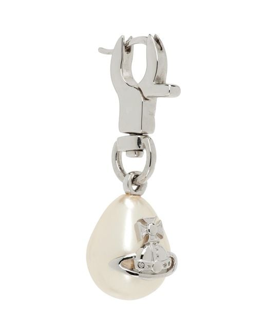 Vivienne Westwood White Claude Single Earring for men