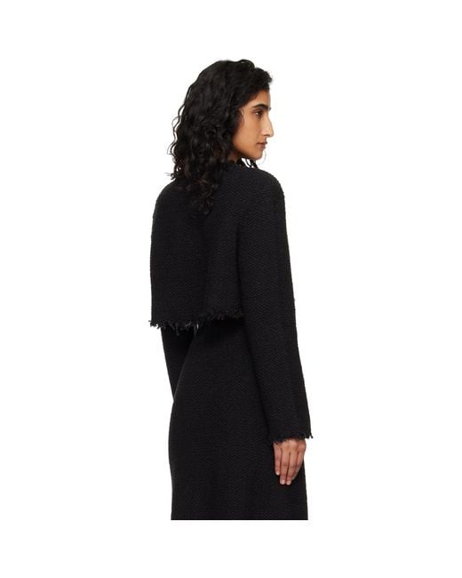 Jil Sander Black Boucle Long Sleeves Cropped Jacket