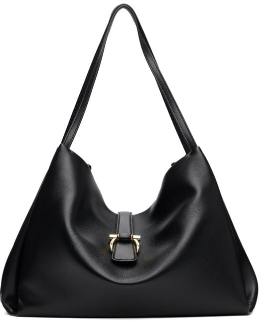 Ferragamo Black Xl Calfskin Tote