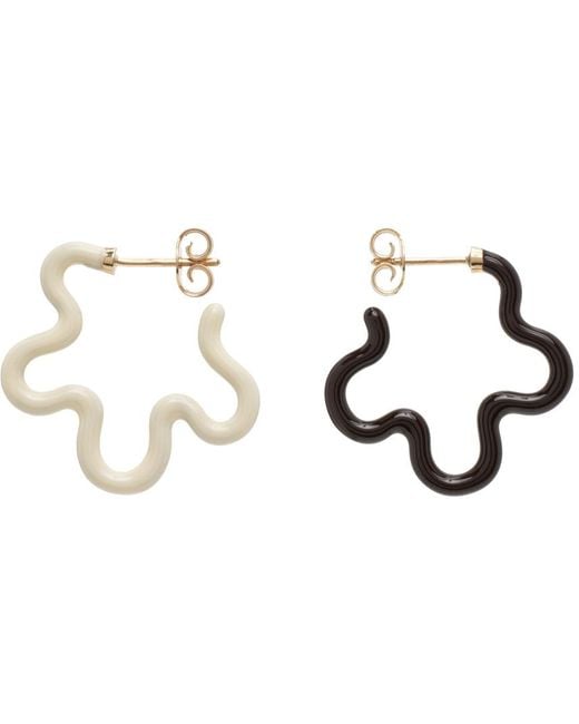 Bea Bongiasca ブラウン&オフホワイト Two Tone Asymmetrical Flower