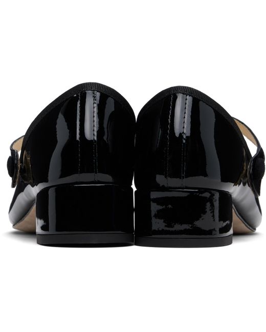 Repetto Black Rose Mary Jane Heels