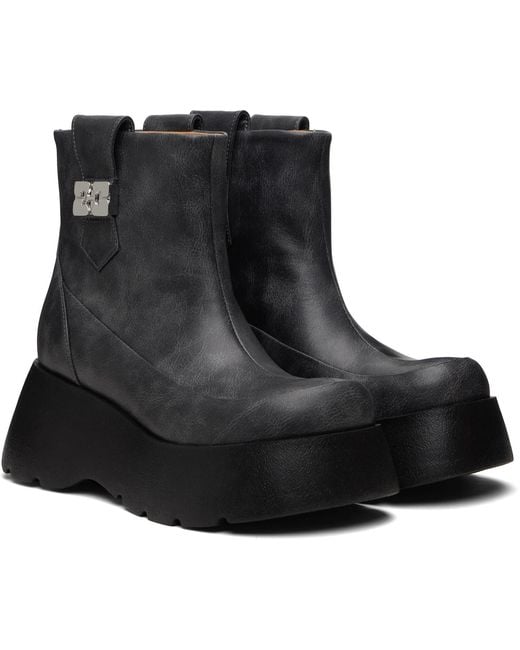 Ganni Black Kat Low Boots
