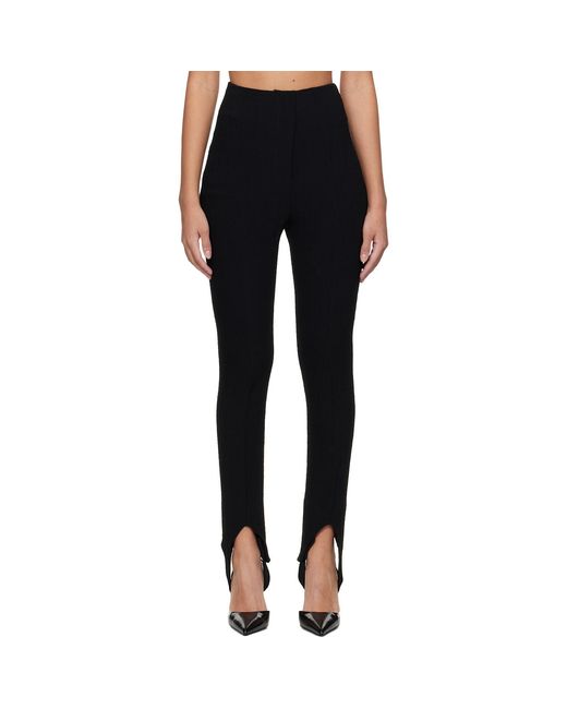 Nanushka Black Savita Seersucker Stirrup Trousers