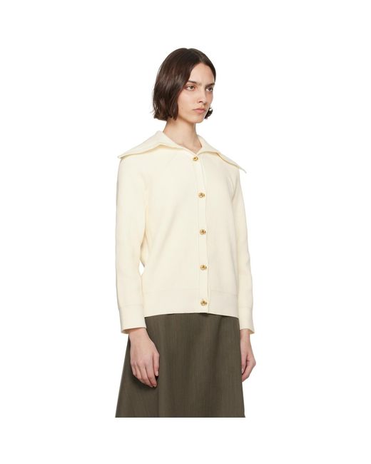 Bottega Veneta Black Off- Cotton Rib Cardigan