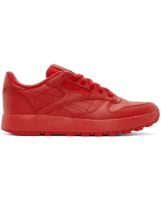 Maison Margiela Reebok Edition Classic Leather Tabi Sneakers in Red for Men  - Lyst
