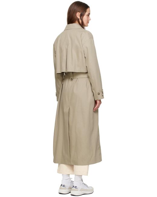 Trench louise taupe A.P.C. en coloris Natural