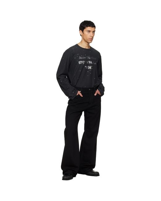 Acne Black Logo T-Shirt for men