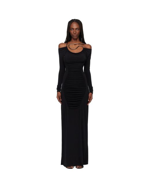 Coperni Black Cut-Out C-Logo Maxi Dress