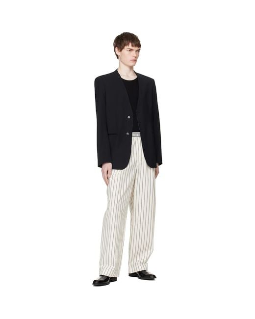 Louis-Gabriel Nouchi White Wide-Leg Striped Jogging Trousers for men