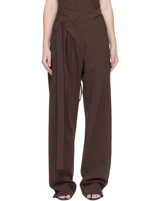 OTTOLINGER Brown Signature Wrap Suit Pants