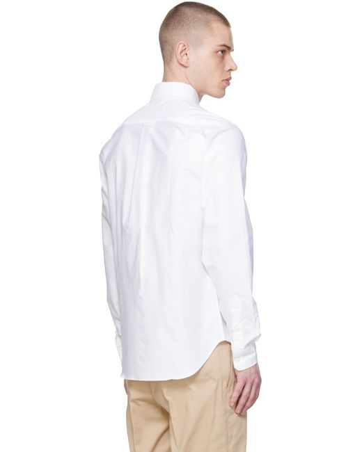 メンズ Maison Kitsuné ホワイト ミニ フォックスヘッド シャツ White
