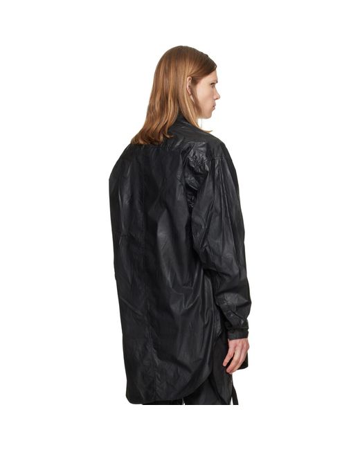 Julius Black Coated Big Shirt for men