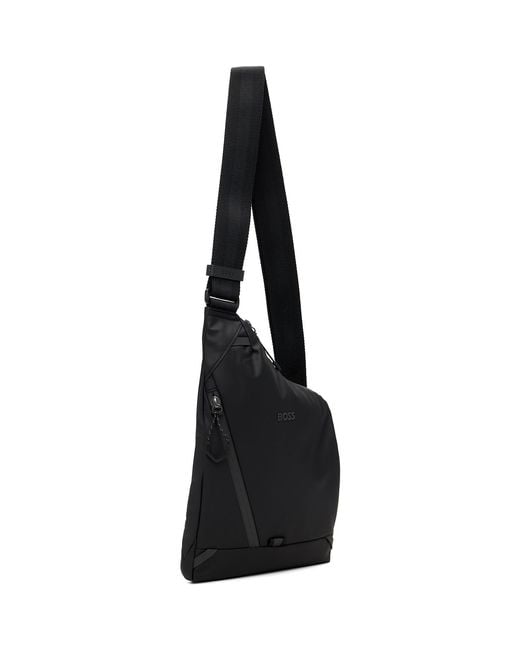 Boss Black Canvas Messenger Bag for men