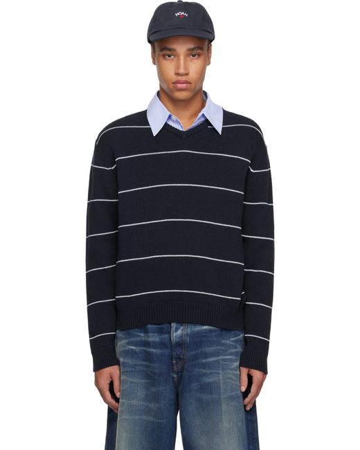 Noah Striped V-Neck Sweater in Blue for Men | Lyst UK Noah Striped V-Neck Sweater in Blue for Men | Lyst UK