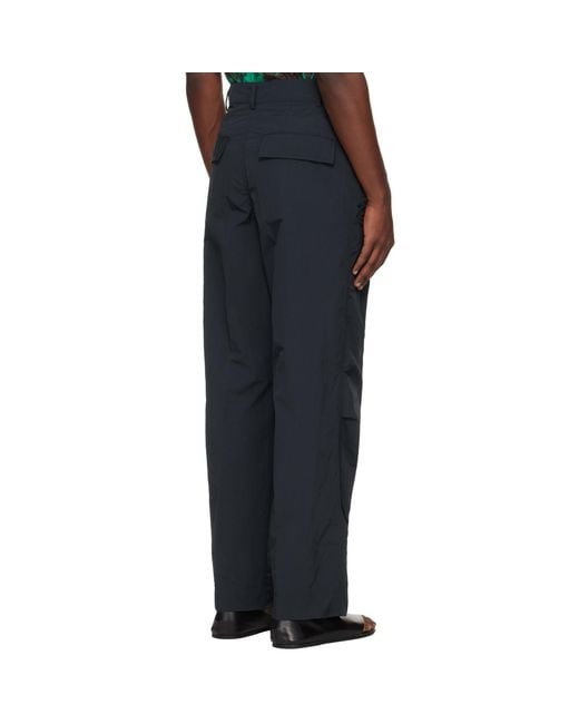 Dries Van Noten Black Taffeta Trousers for men