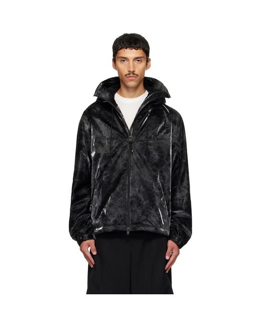 Y-3 Black Marble Nylon Windbreaker Jacket for men