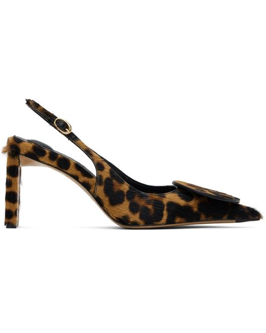 Jacquemus Multicolor Brown & Black Les Sculptures 'les Slingbacks Duelo Hautes' Heels